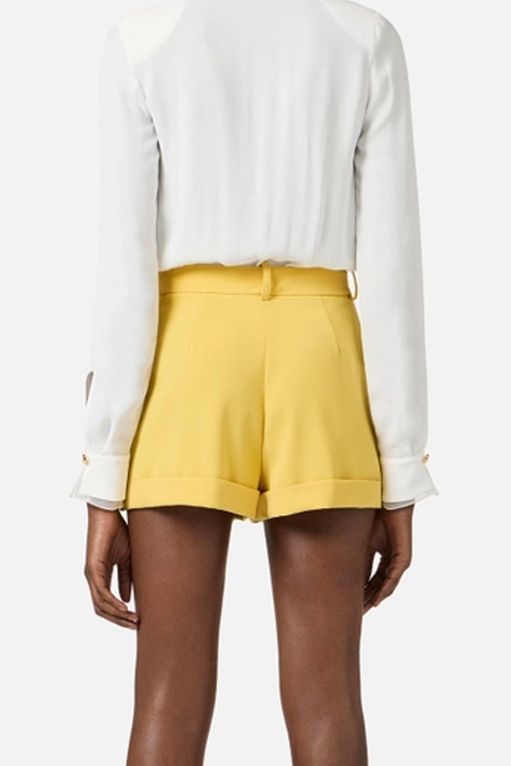 Shorts in crêpe leggero con bottone logo SH009 61E2EV4 Elisabetta Franchi