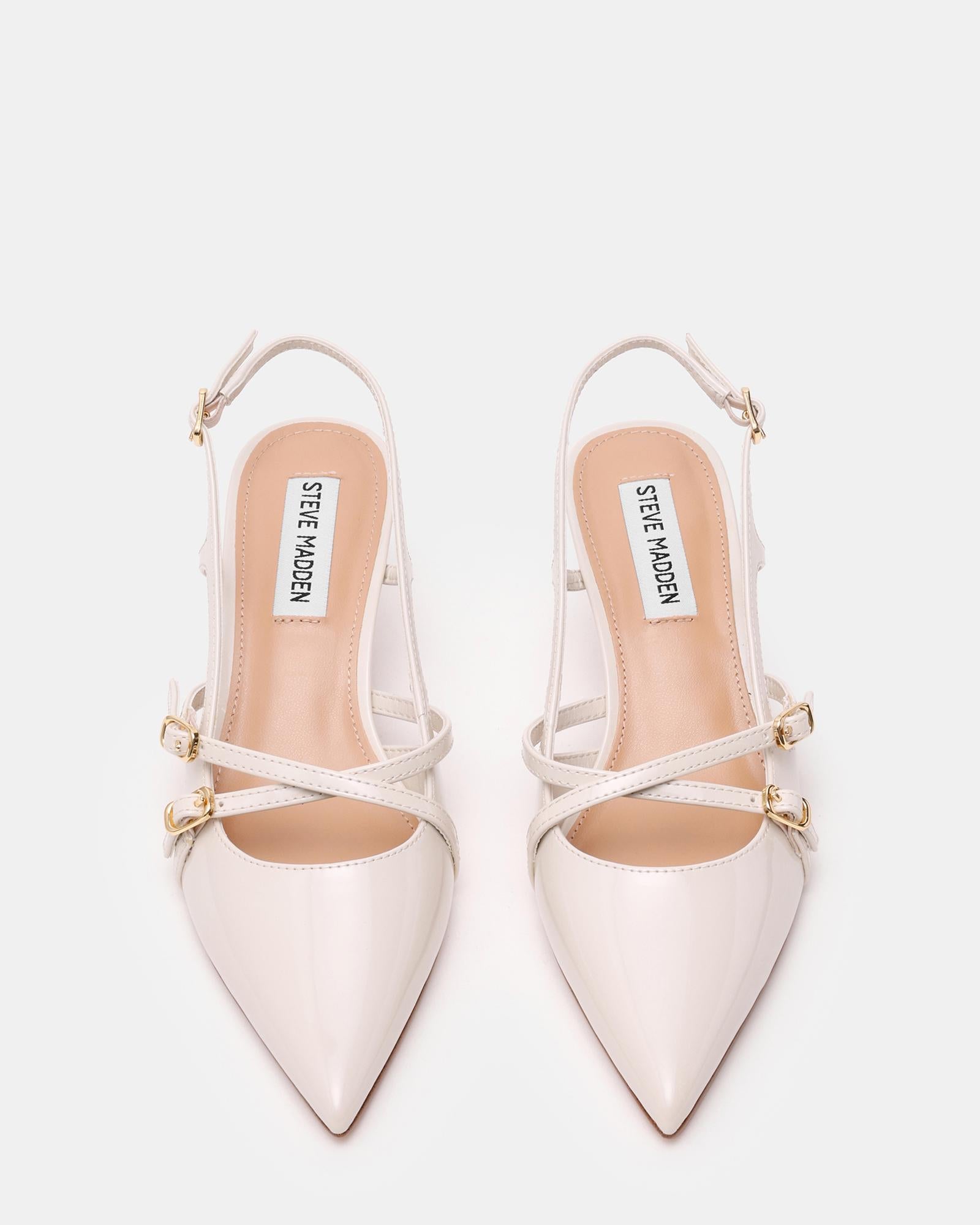 Décolleté Slingback con fibbie e tacco basso LINDALE IVY PEARL PATENT Steve Madden