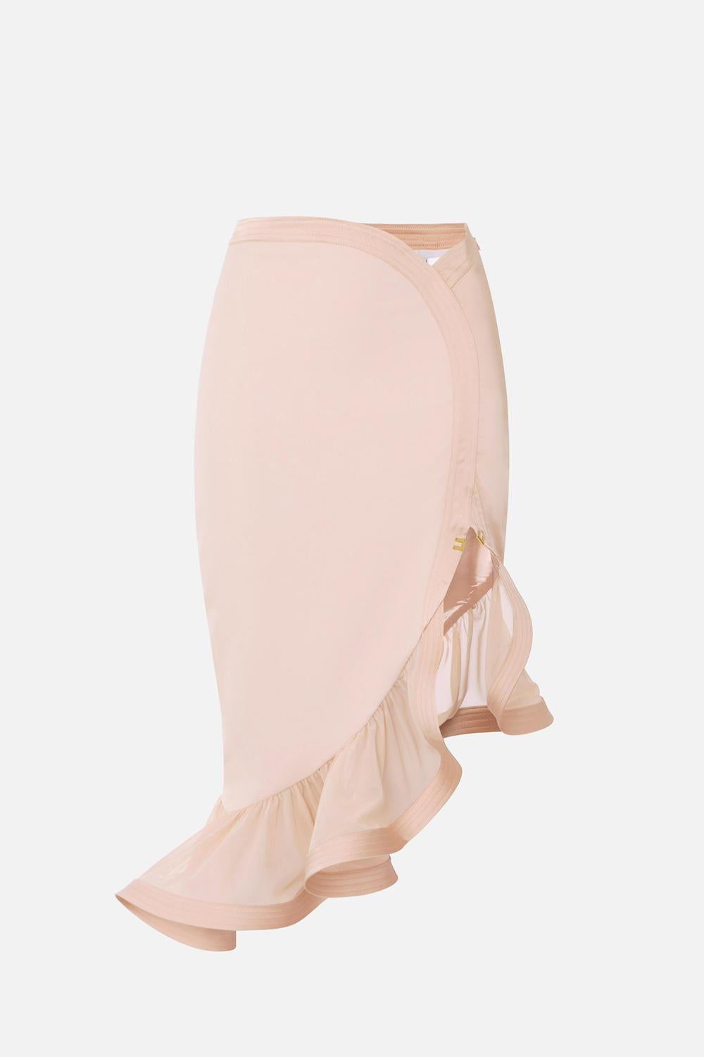 Gonna in crêpe e satin con maxi balza GO180 62E2EA1 Elisabetta Franchi