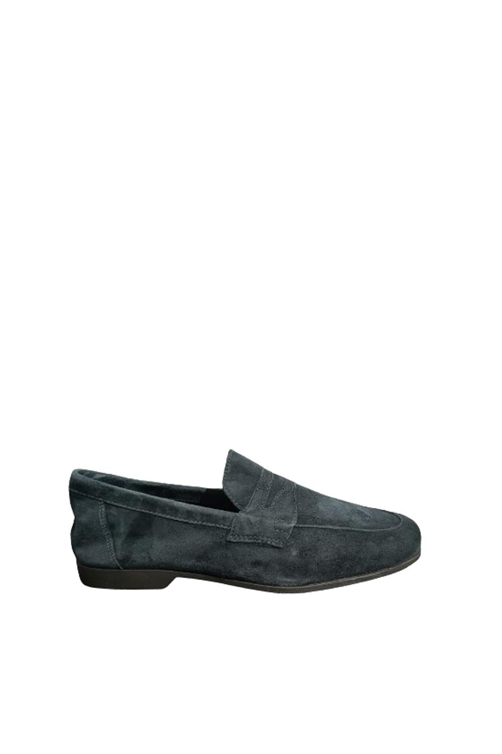 Mocassino in Camoscio Penny Loafer Antica Cuoieria 22845-VM6 AMALFIBLU Antica Cuoieria