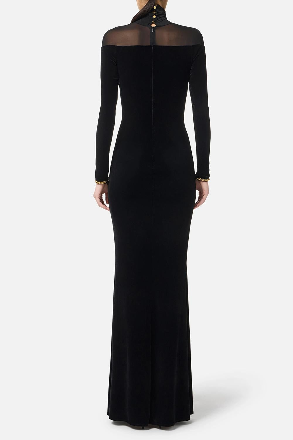 Abito Red Carpet in velluto e jersey<BR/> ABR42 57E2110 Elisabetta Franchi