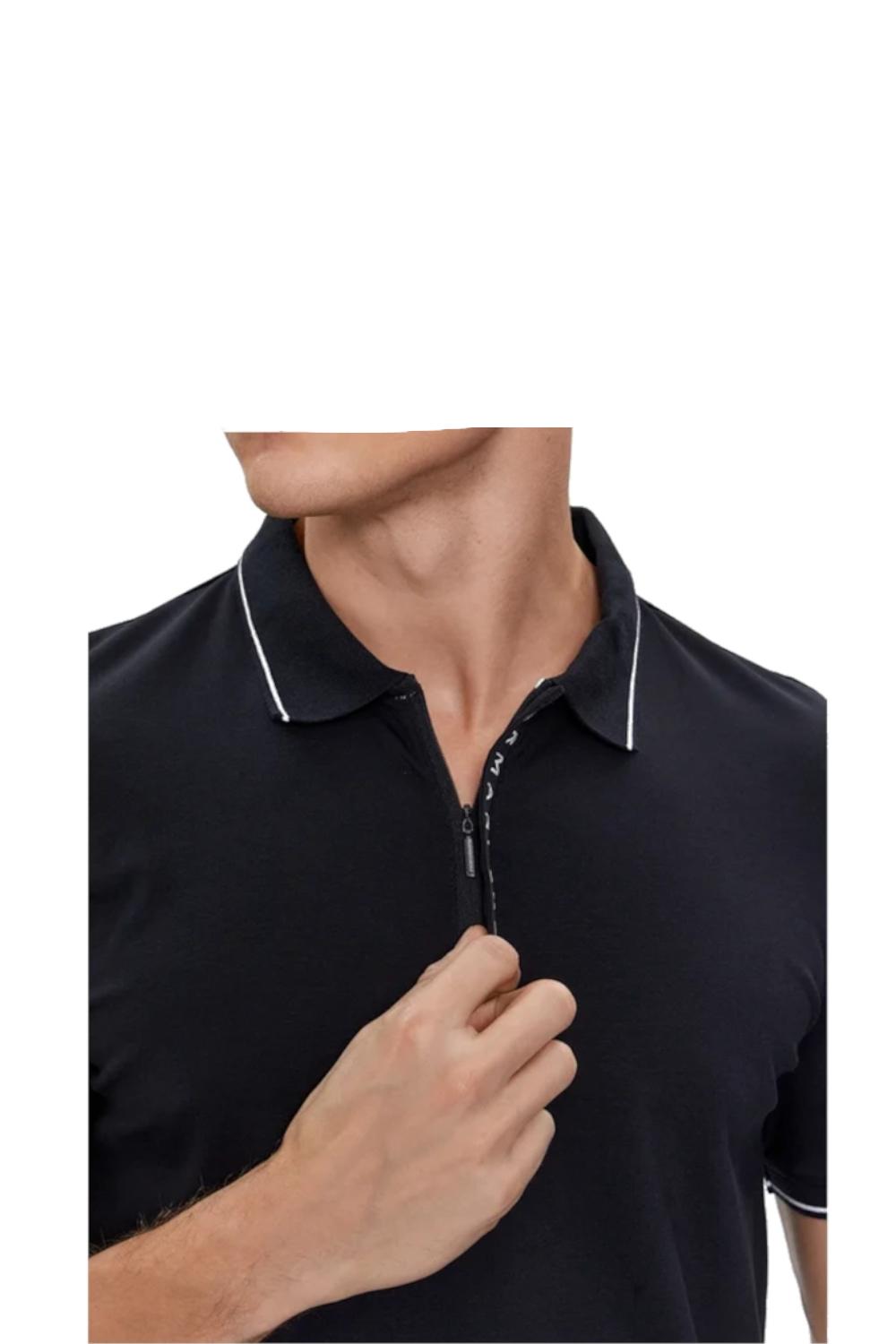Polo a Zip con Scritta su Patta 8NZF71 ZJH2Z1510 Armani Exchange