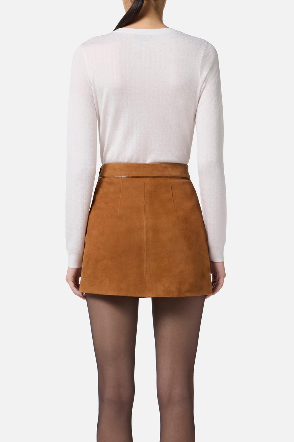 Maglia in lana con micro-logo jacquard<BR/> MK24S 56E2360 Elisabetta Franchi