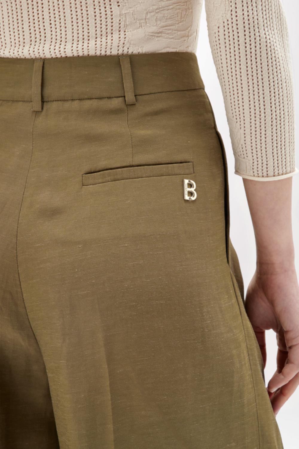 PANTALONI WIDE LEG IN MISTO LINO<BR/> RA5161 T882390622 Blugirl