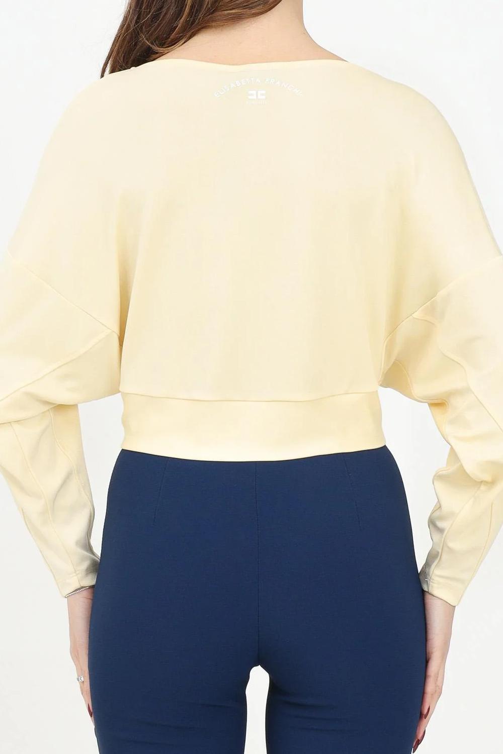 Maglia in jersey crêpe con piercing<BR/> MD002 51E2DC7 Elisabetta Franchi