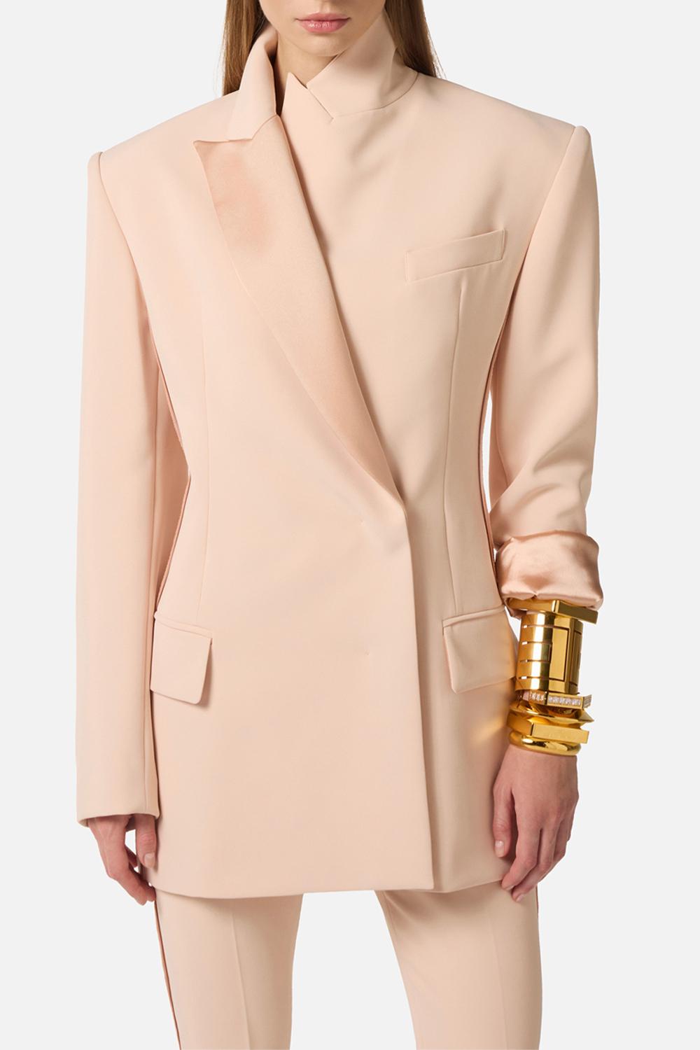 Giacca in crêpe leggero e raso GI241 63E2EA1 Elisabetta Franchi