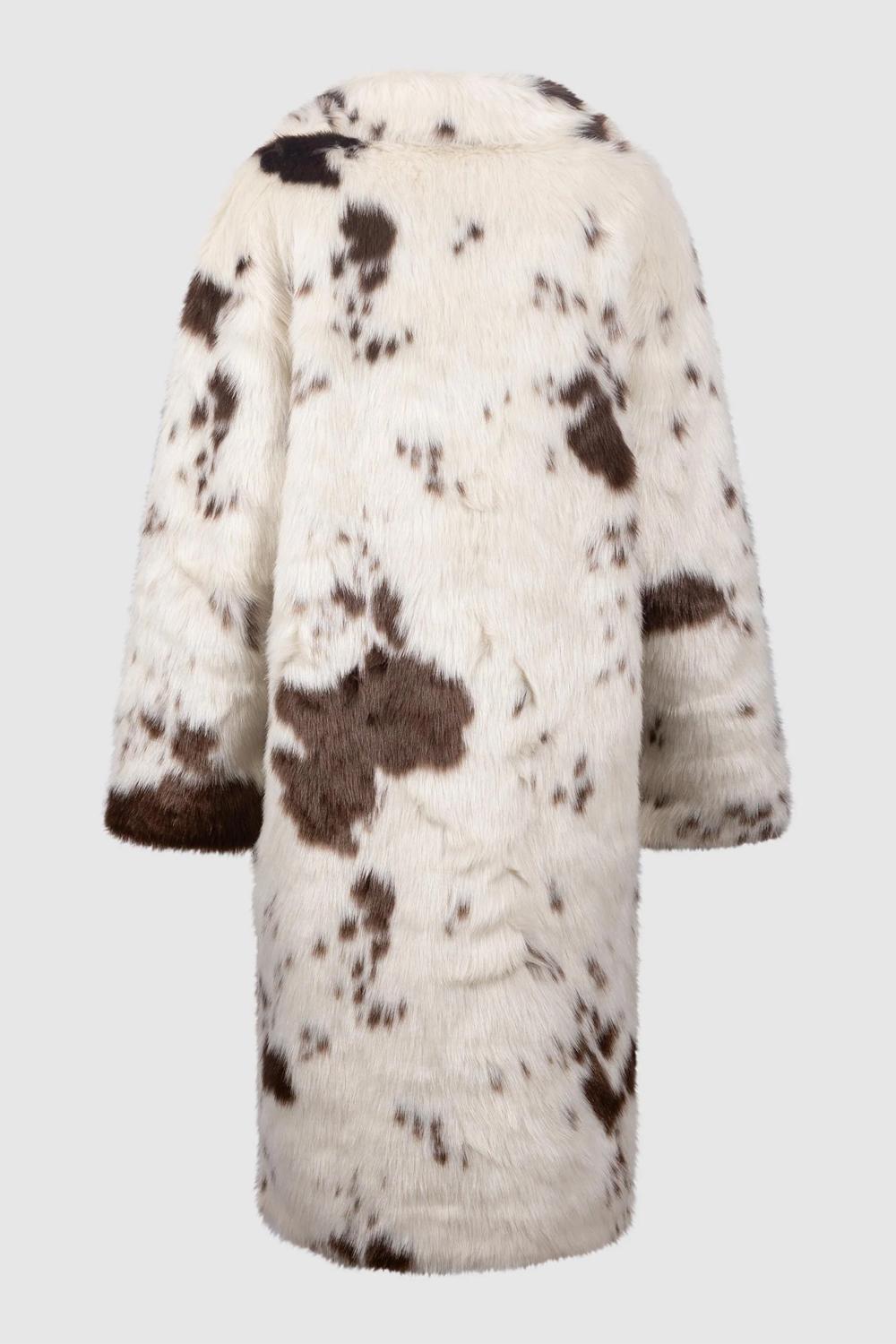 Cappotto Rouge in faux fur con stampa muccata RUG0001 /00234I Mc2 Saint Barth