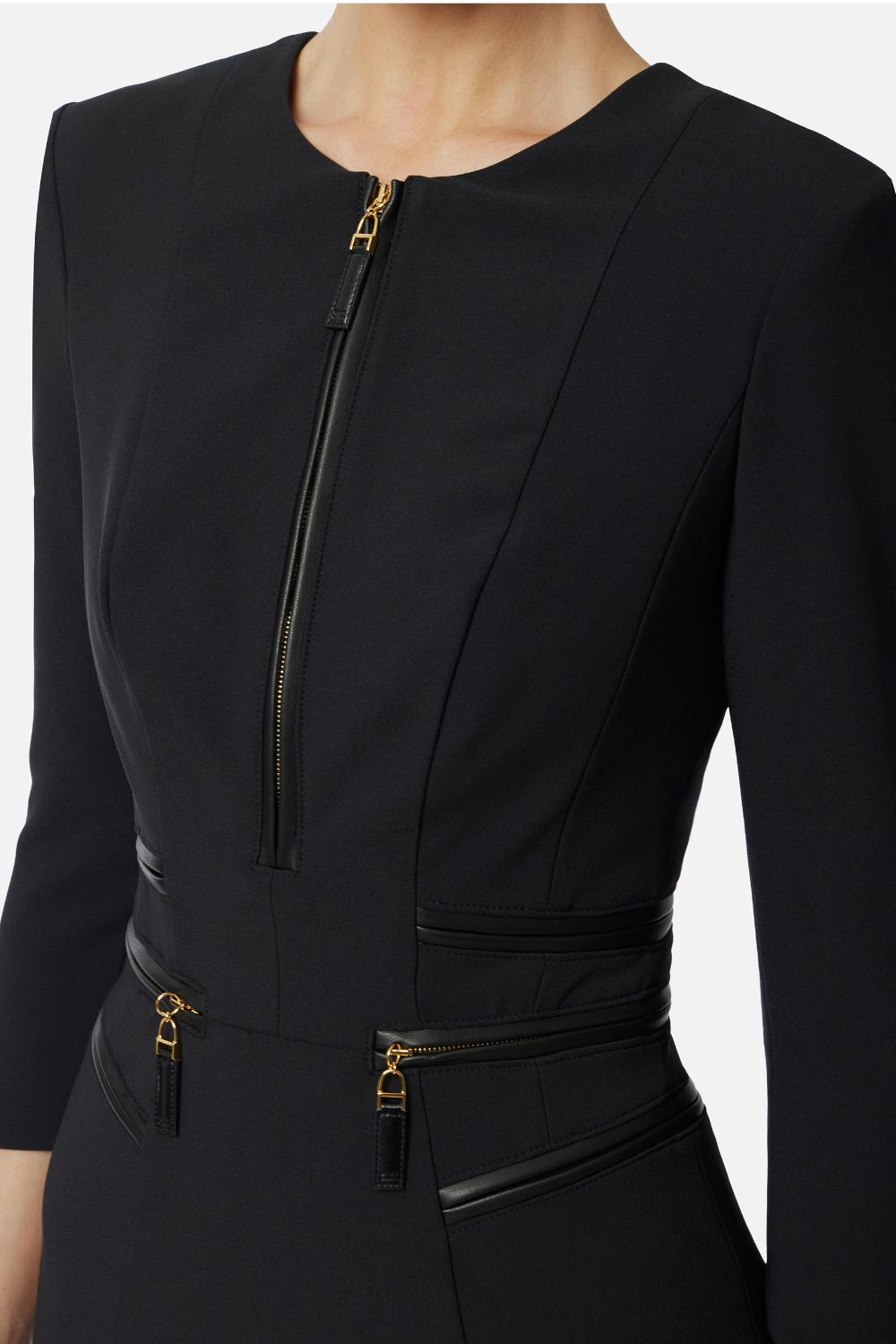 Abito in doppio crêpe con zip<BR/> AB823 56E2110 Elisabetta Franchi