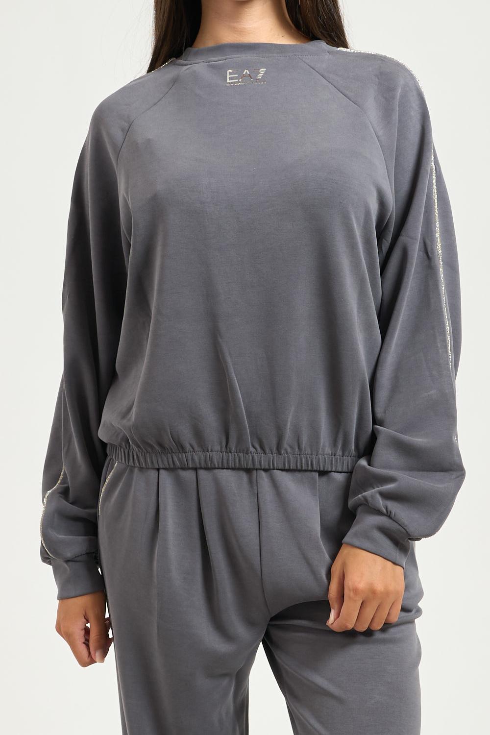 Felpa girocollo Precious in misto modal stretch 7W000444 AF12643U8117 EA7 Emporio Armani