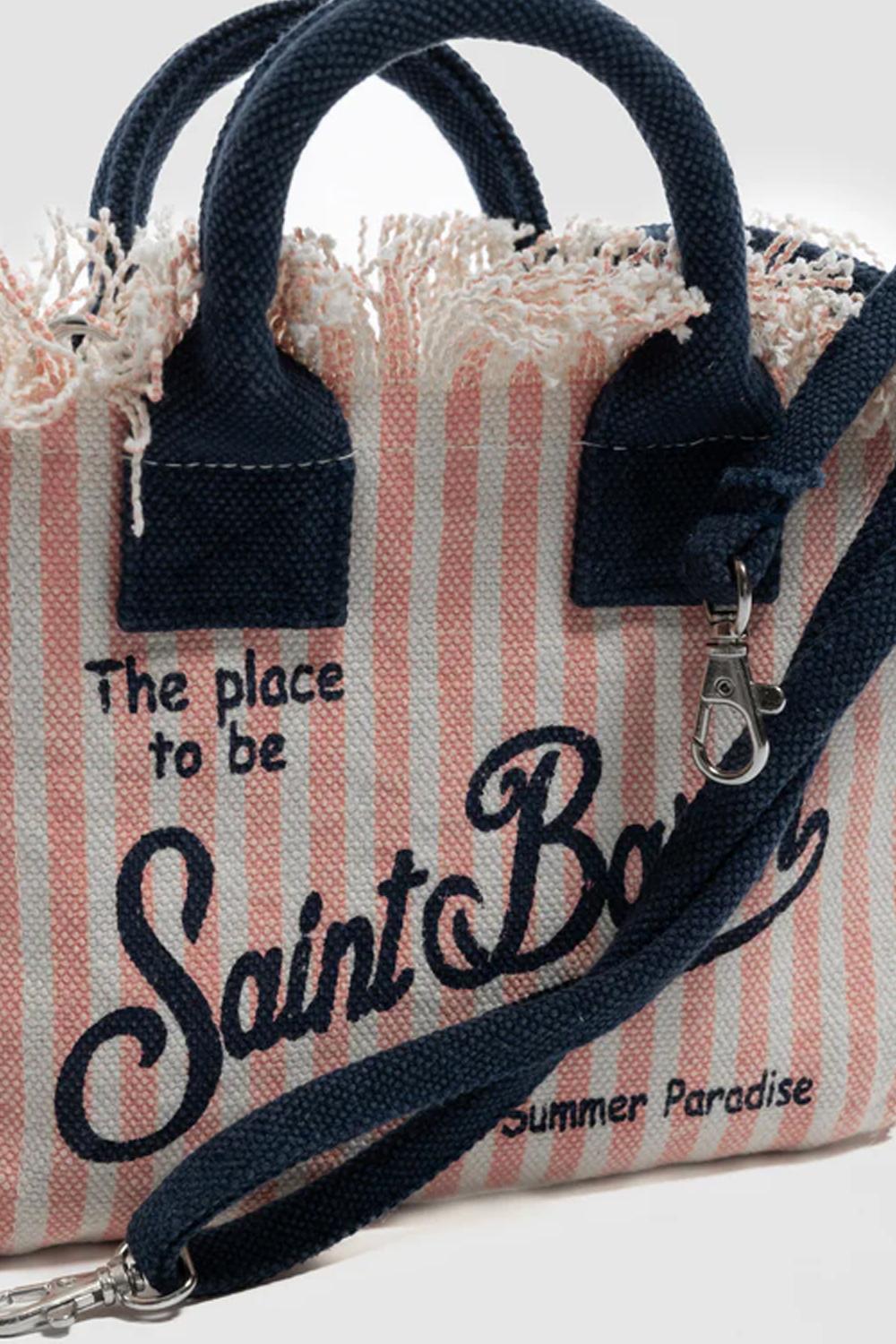 Borsa Vanity Mini in canvas a righe con frange VAMI001 -03448L Mc2 Saint Barth