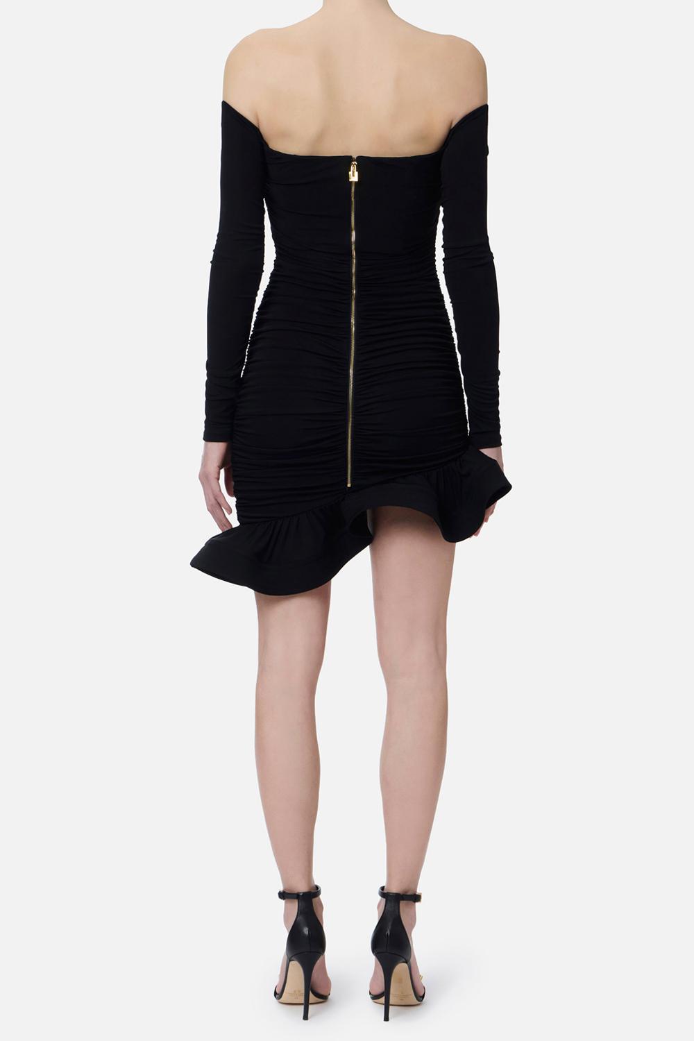 Mini abito in jersey crêpe con balza AB880 62E2110 Elisabetta Franchi