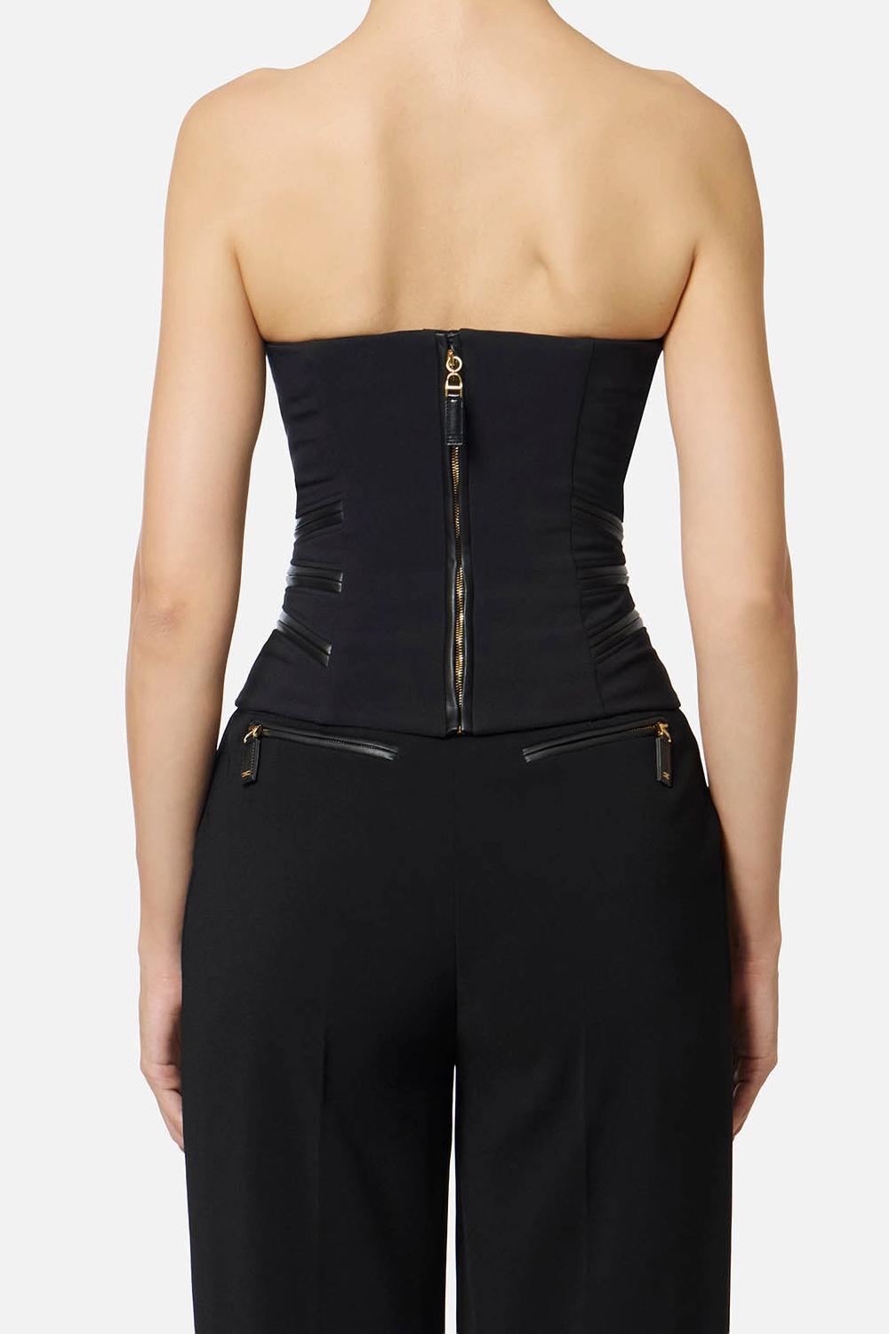 Top in crêpe con dettagli zip<BR/> TO036 56E2110 Elisabetta Franchi