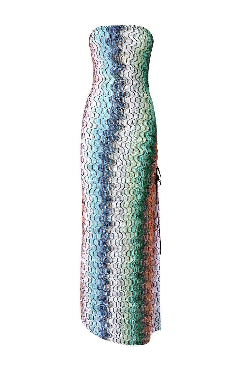 Abito copricostume lungo a fascia MC25SQ07 BR015DSMSNQ Missoni