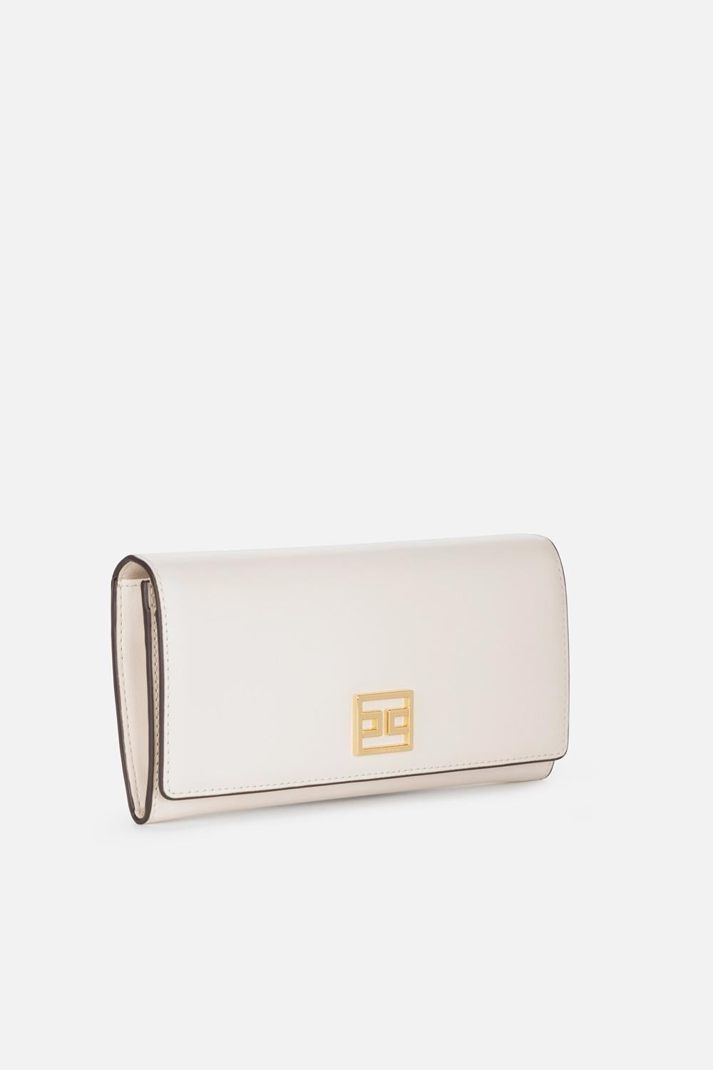 Portafoglio grande con placca logo in metallo<BR/> PF02A 51E2193 Elisabetta Franchi