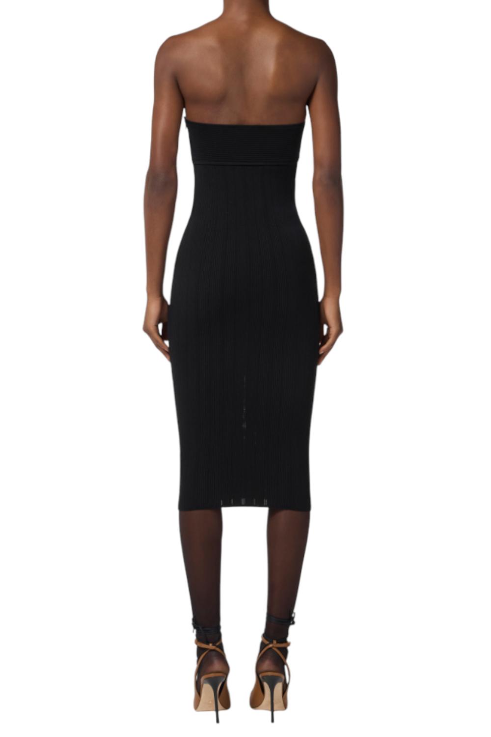 Abito in maglia a costine con dettagli à jour<BR/> AM05B 56E2110 Elisabetta Franchi