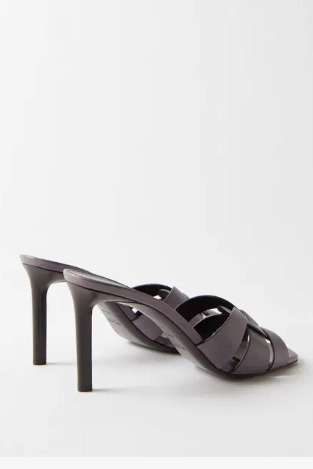 Sandali Mule Tribute Saint Laurent Punta Aperta con Tacco a Spillo 8,5 cm 650986 DWE005741 Saint Laurent