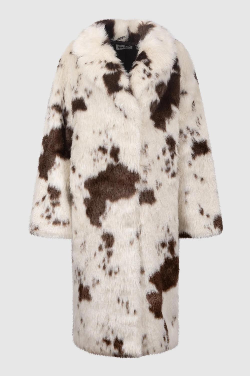 Cappotto Rouge in faux fur con stampa muccata RUG0001 /00234I Mc2 Saint Barth