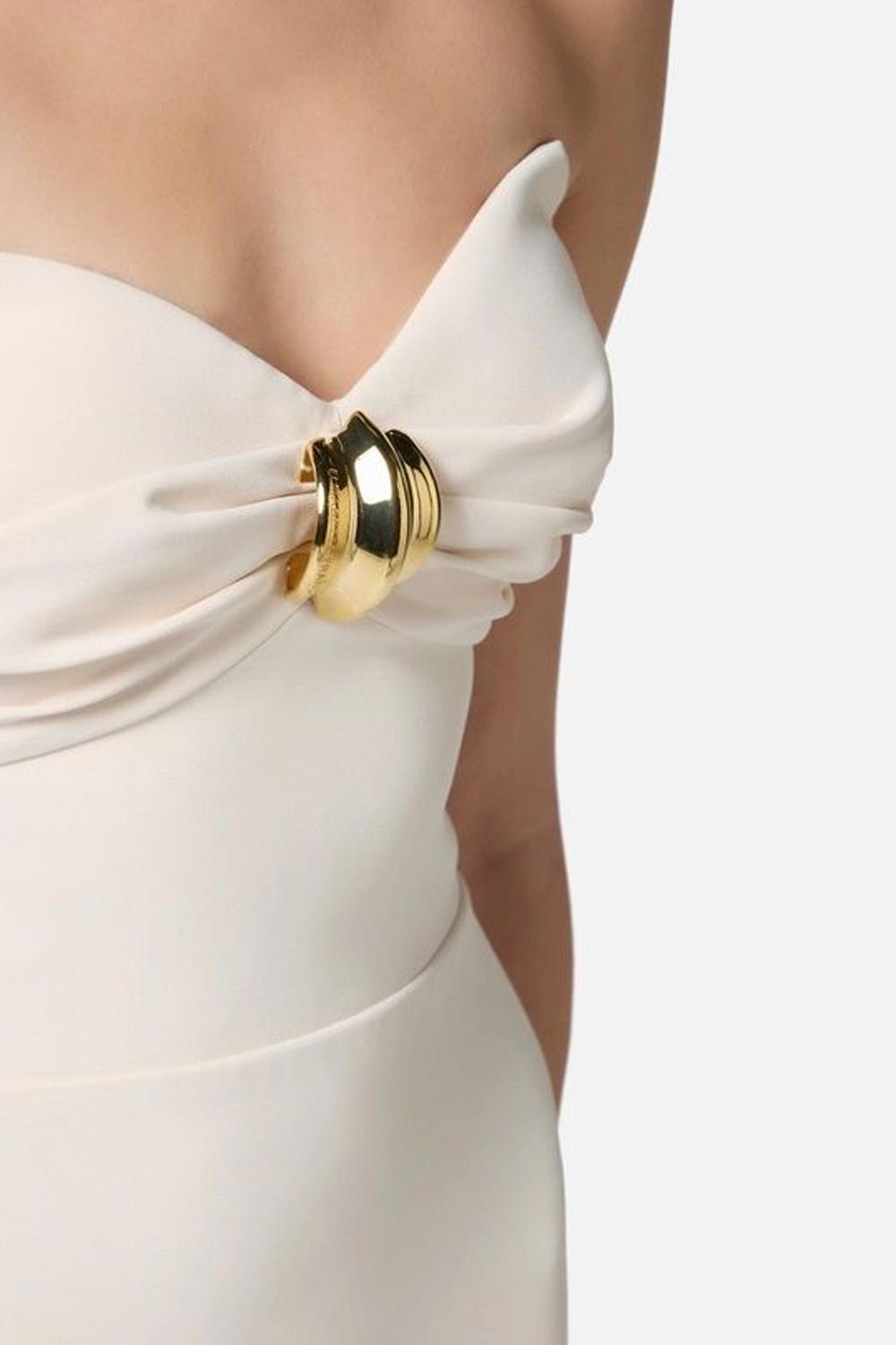 Tubino in crêpe fluido con macro fiocco<BR/> AB769 51E2193 Elisabetta Franchi
