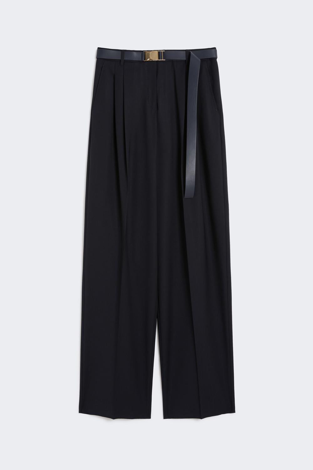 Pantalone in tela di lana<BR/> BERGAMO 028BLU NOTTE Max Mara Studio