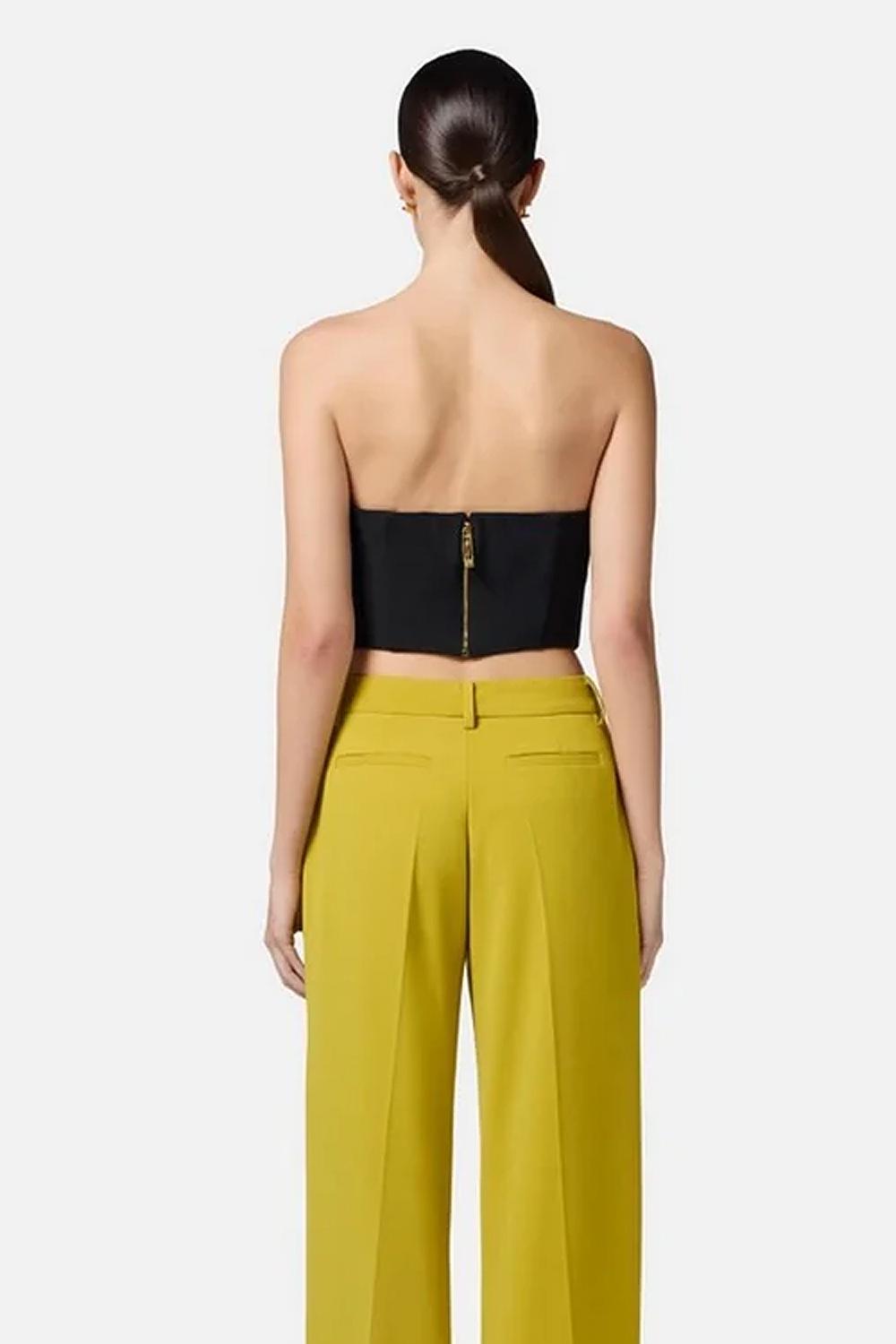 Top in crêpe fluido con decorazione gioiello<BR/> TO018 51E2110 Elisabetta Franchi