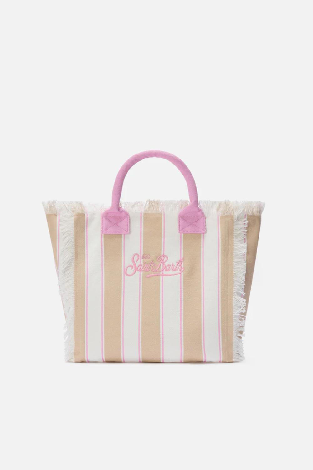 Borsa Vanity regular in canvas a righe verticali VANI001 -02596L Mc2 Saint Barth