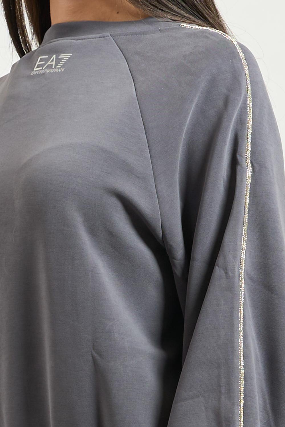 Felpa girocollo Precious in misto modal stretch 7W000444 AF12643U8117 EA7 Emporio Armani