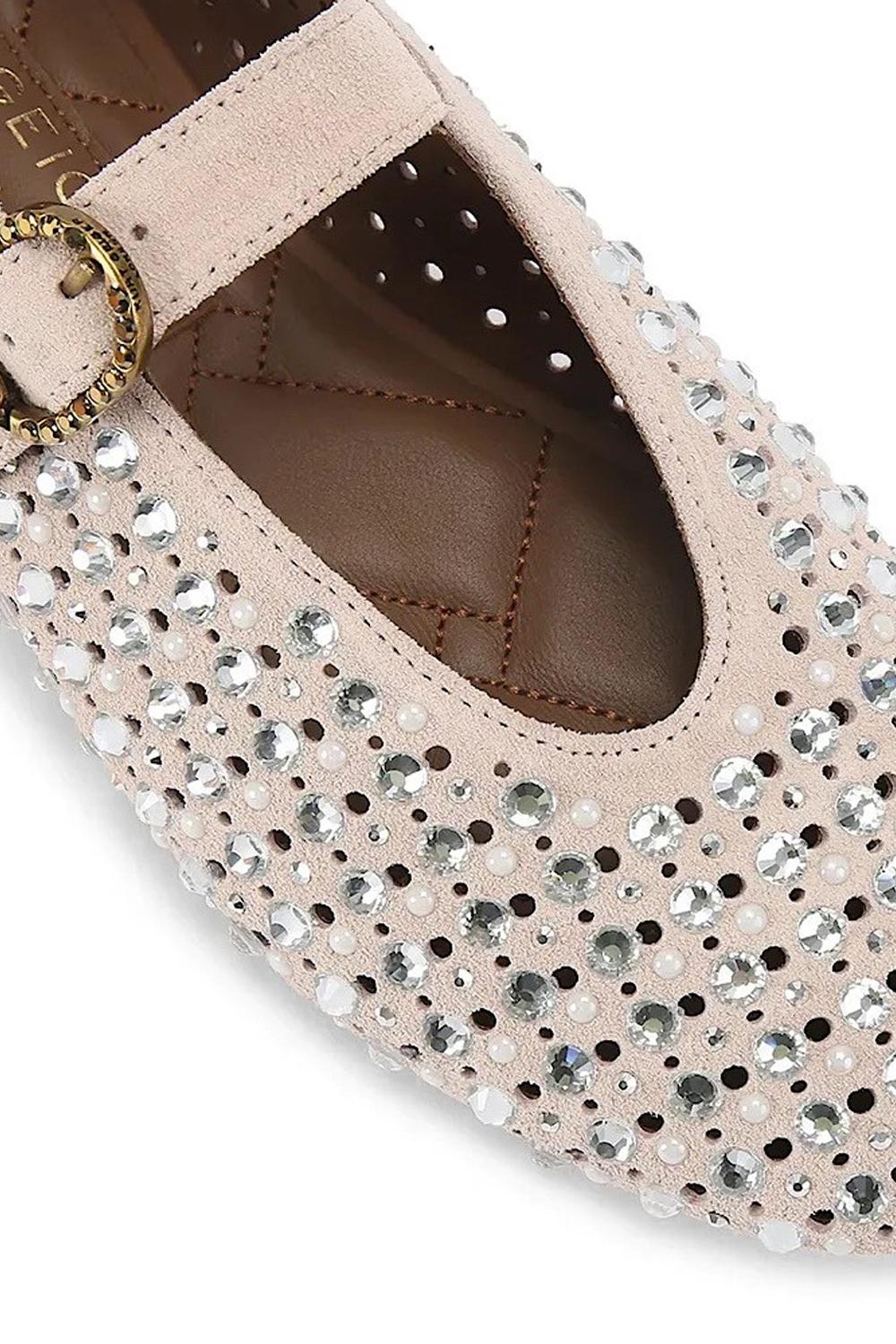 Ballerine Kurt Geiger London in Pelle Scamosciata con Strass 2656353209 /PINK Kurt Geiger London