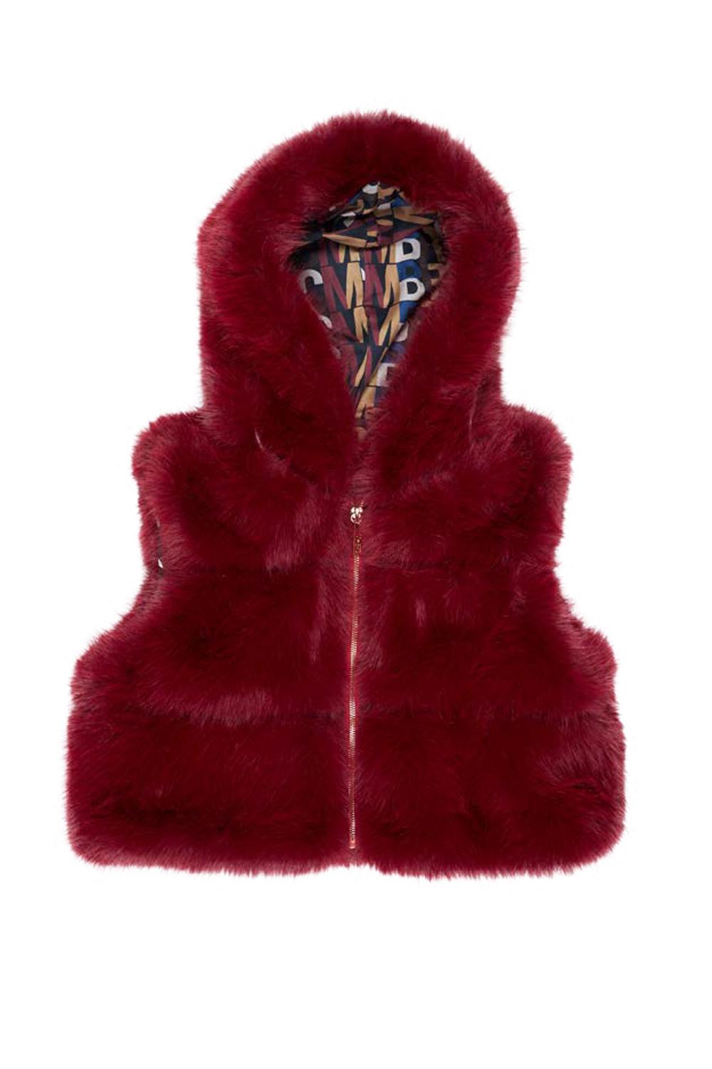 Gilet ecopelliccia con cappuccio G802 /BORDEAUX M Brc