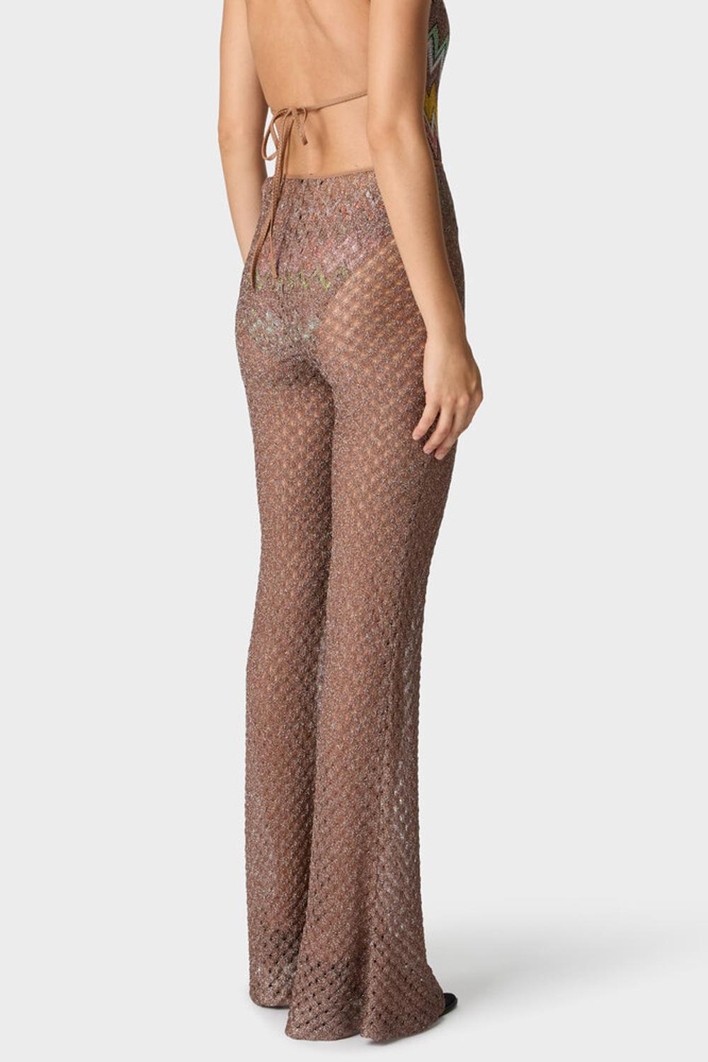Pantaloni in viscosa lamé motivo ragnatela MC25SI00 BR014DS80EE Missoni