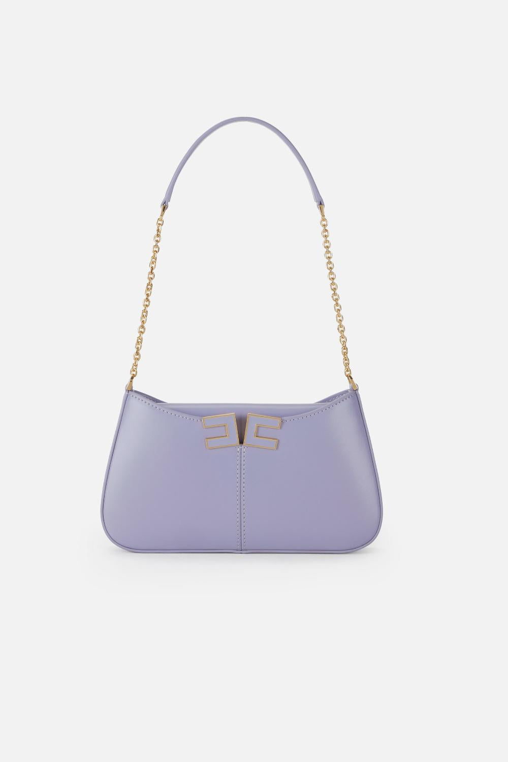 Borsa Elisabetta Franchi a Spalla con Tracolla in Metallo e Logo Dorato BS93A 61E2EV7 Elisabetta Franchi