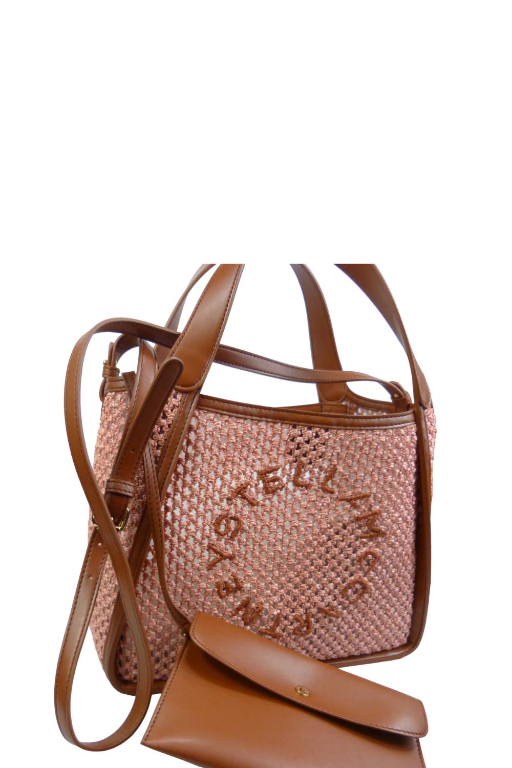 Stella McCartney Raffia Mesh Logo Bag<br>