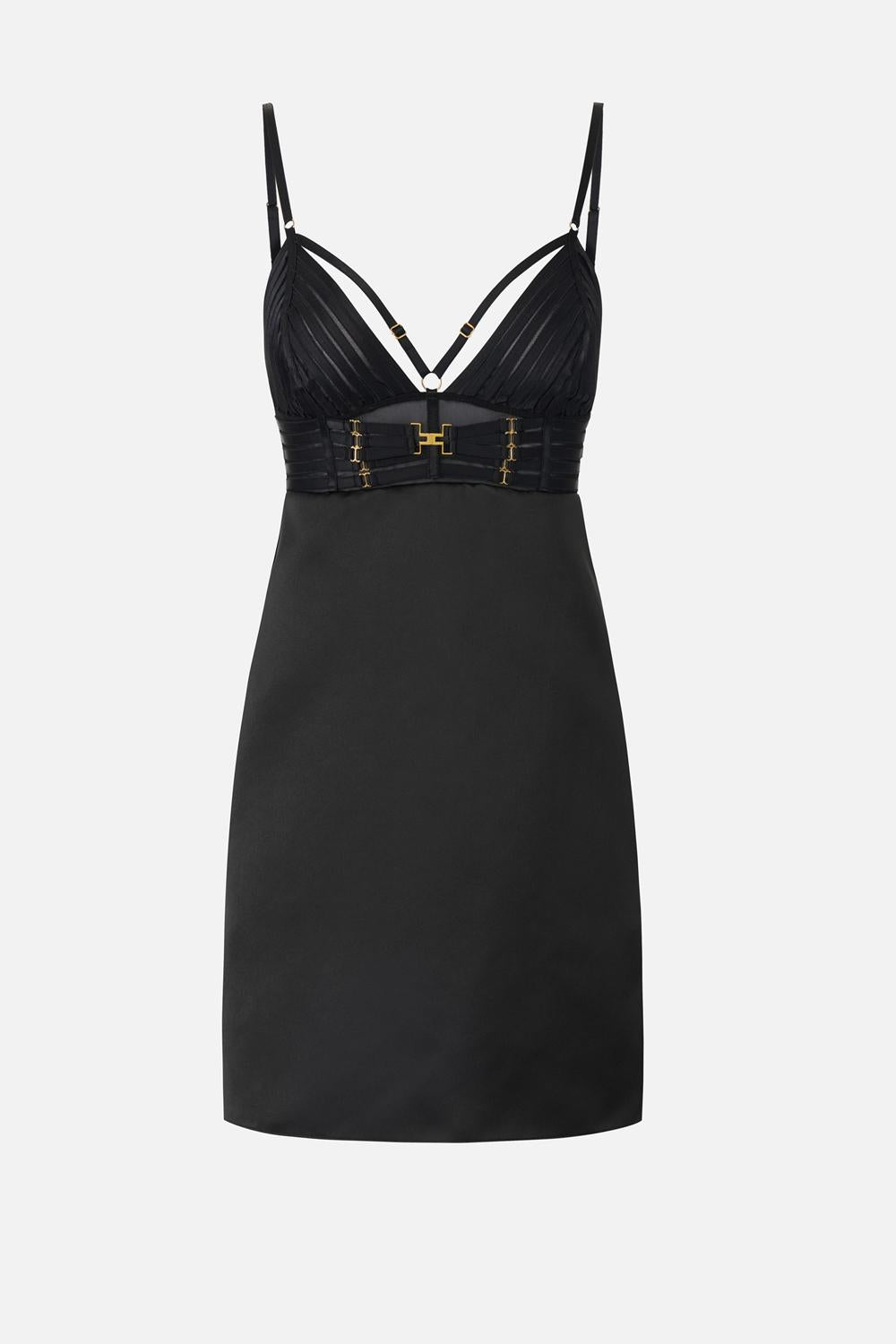 Mini Abito Donna in Duchesse con Dettagli Lingerie e Logo AB950 62E2110 Elisabetta Franchi