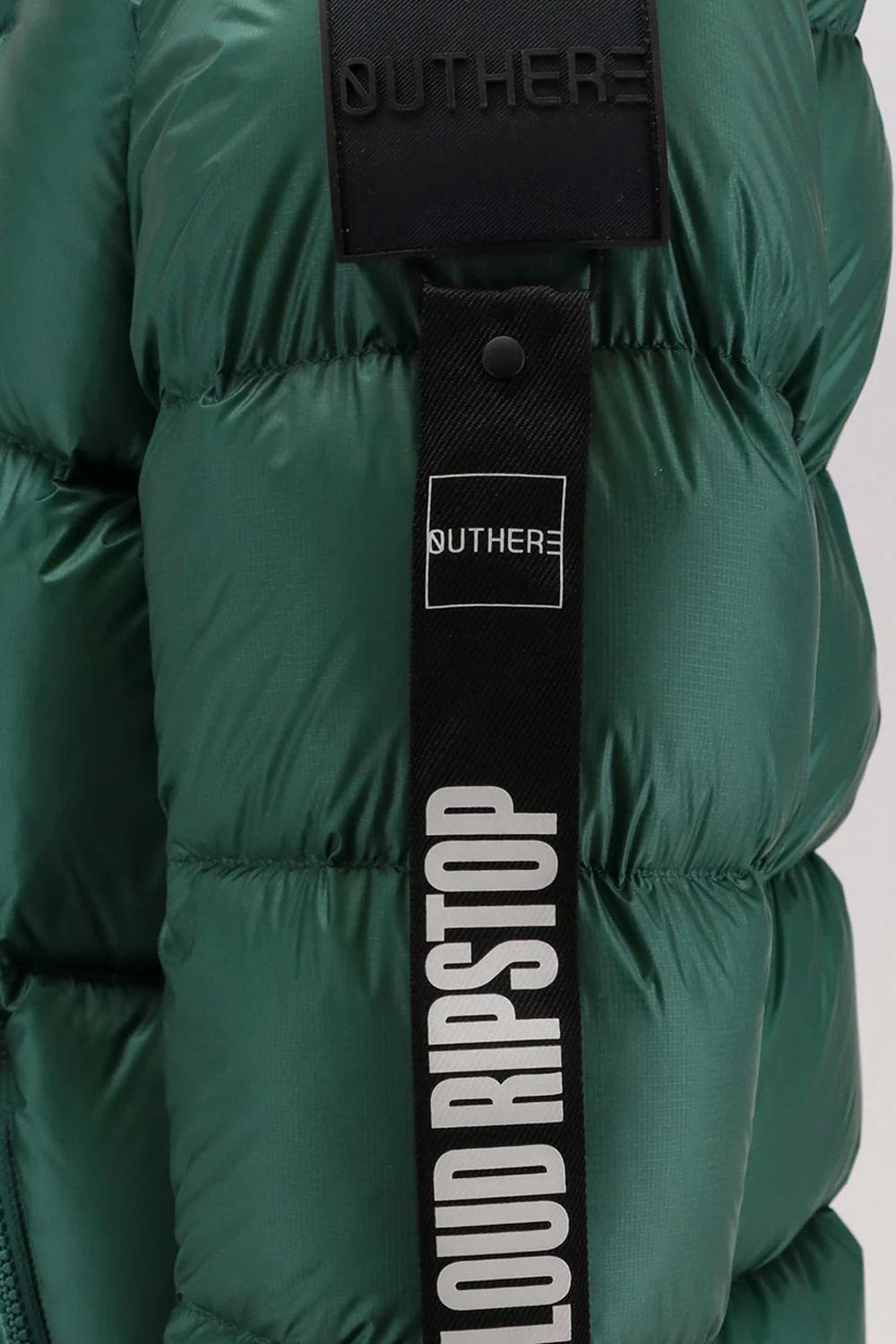 Piumino Outhere con cappuccio in micro ripstop 4640-507 A032EVERGREEN Outhere