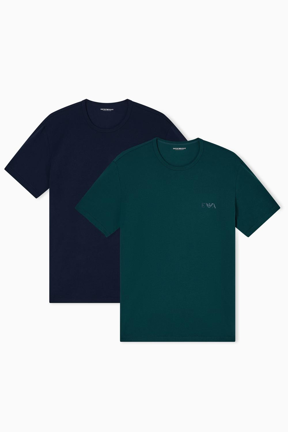Pack 2 T-shirt loungewear fitted fit logo bold monogram EM001849 AF10778MB108B Emporio Armani