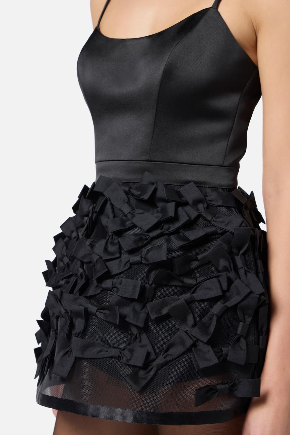Abito in duchesse con fiocchi in raso<BR/> AB711 52E2110 Elisabetta Franchi