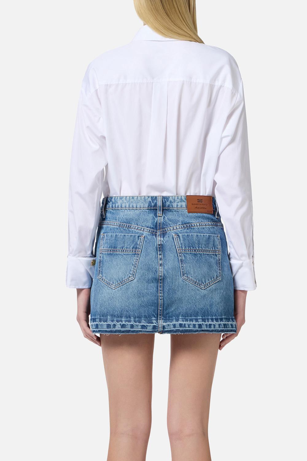 Camicia in popeline con taschino ricamato<BR/> CA092 51E2100 Elisabetta Franchi