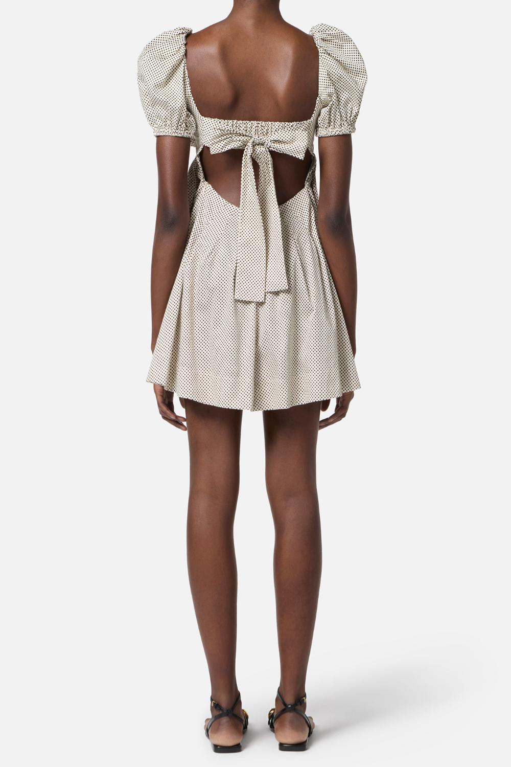 Abito in cotone con stampa pois e rose ricamate<BR/> AB776 52E2E84 Elisabetta Franchi