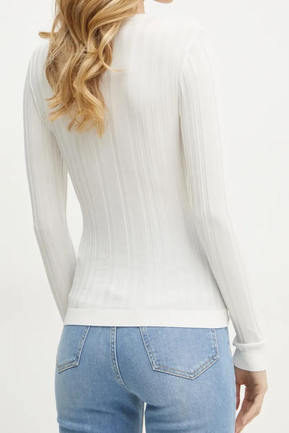 Cardigan in cotone con trasparenze e bottoni dorati<BR/> MK41S 51E2360 Elisabetta Franchi
