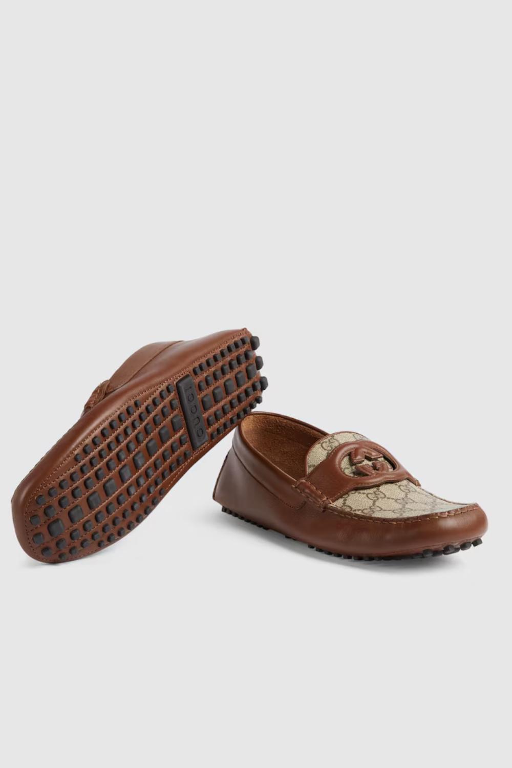 Mocassini Gucci Uomo in Pelle Marrone 730148 AAB7Z2343 Gucci
