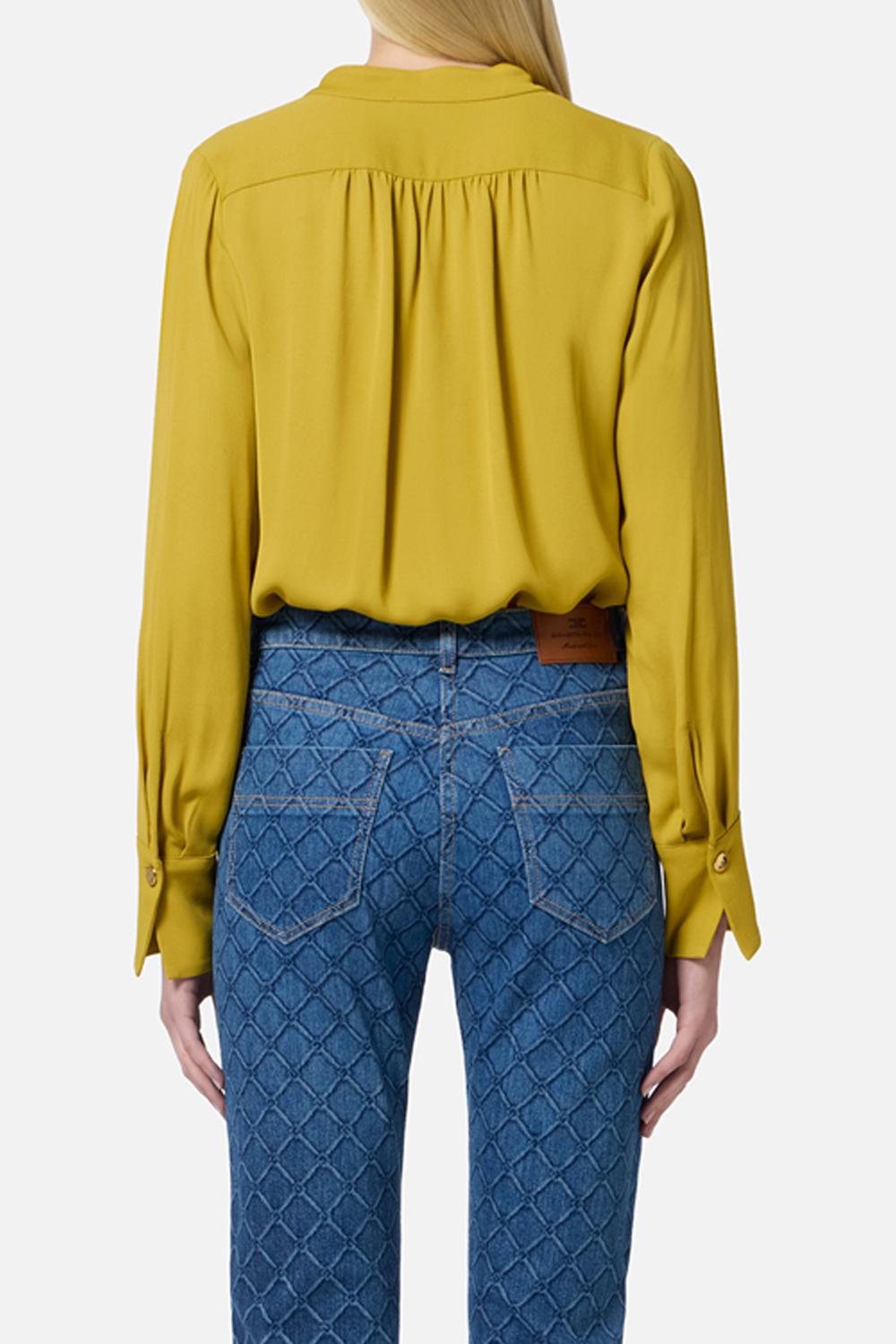 Camicia in georgette con charms e logo<BR/> CA080 51E2DC6 Elisabetta Franchi