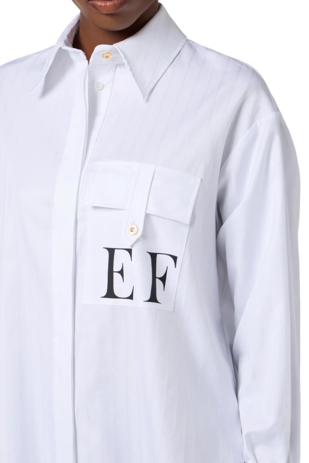 Camicia in popeline di cotone a righe<BR/> CA121 56E2100 Elisabetta Franchi