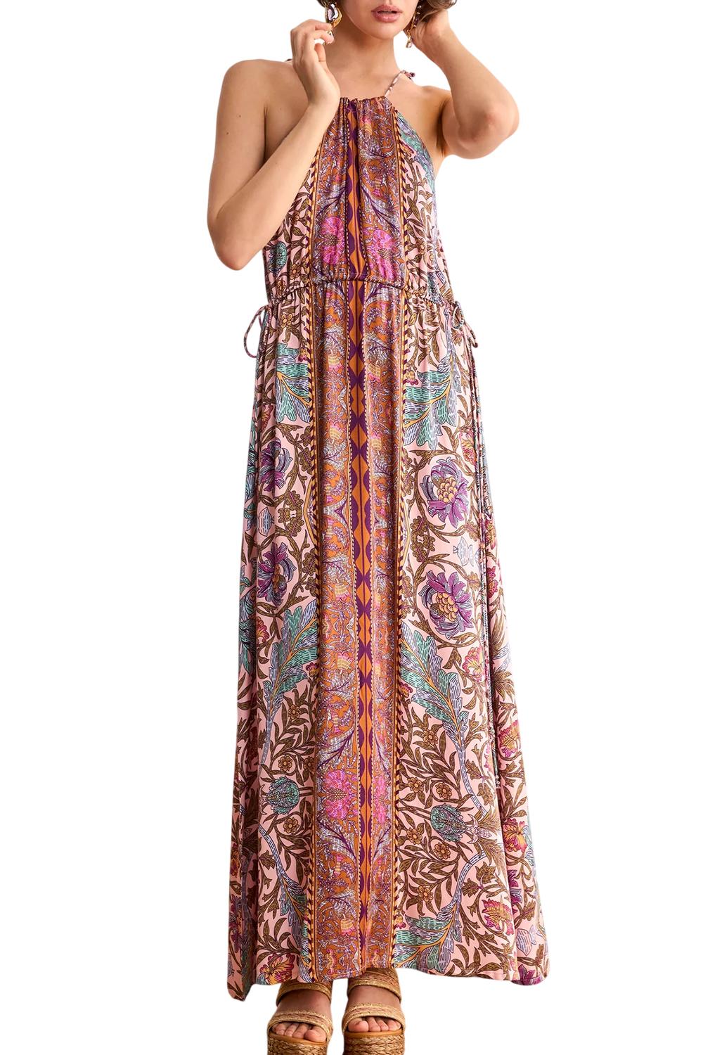 bito Lungo Donna Halter con Stampa Floreale GF.PENDOPO MAGENTA NKN Nekane