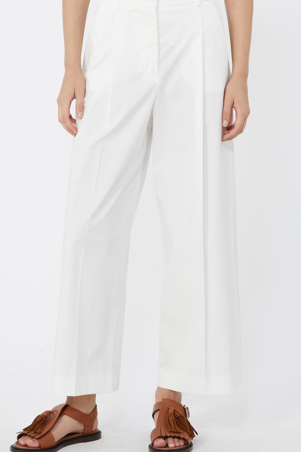 Pantaloni Donna Wide Leg in Gabardine di Cotone Stretch WKDBELLICO 027BIANCO Max Mara Weekend