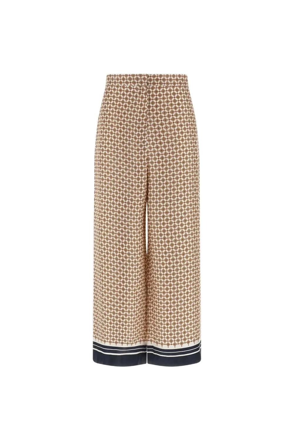 Pantalone in seta stampata MSTOTTELIA 002BIANCO BLU Max Mara Studio