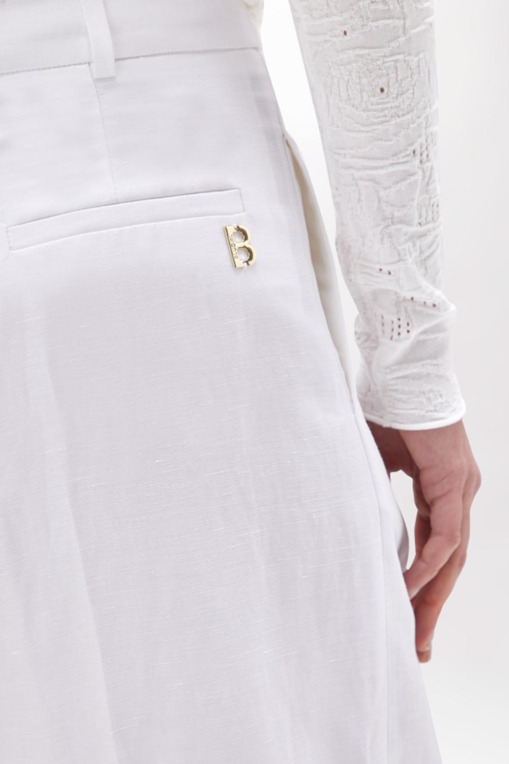 PANTALONI WIDE LEG IN MISTO LINO<BR/> RA5161 T882314300 Blugirl