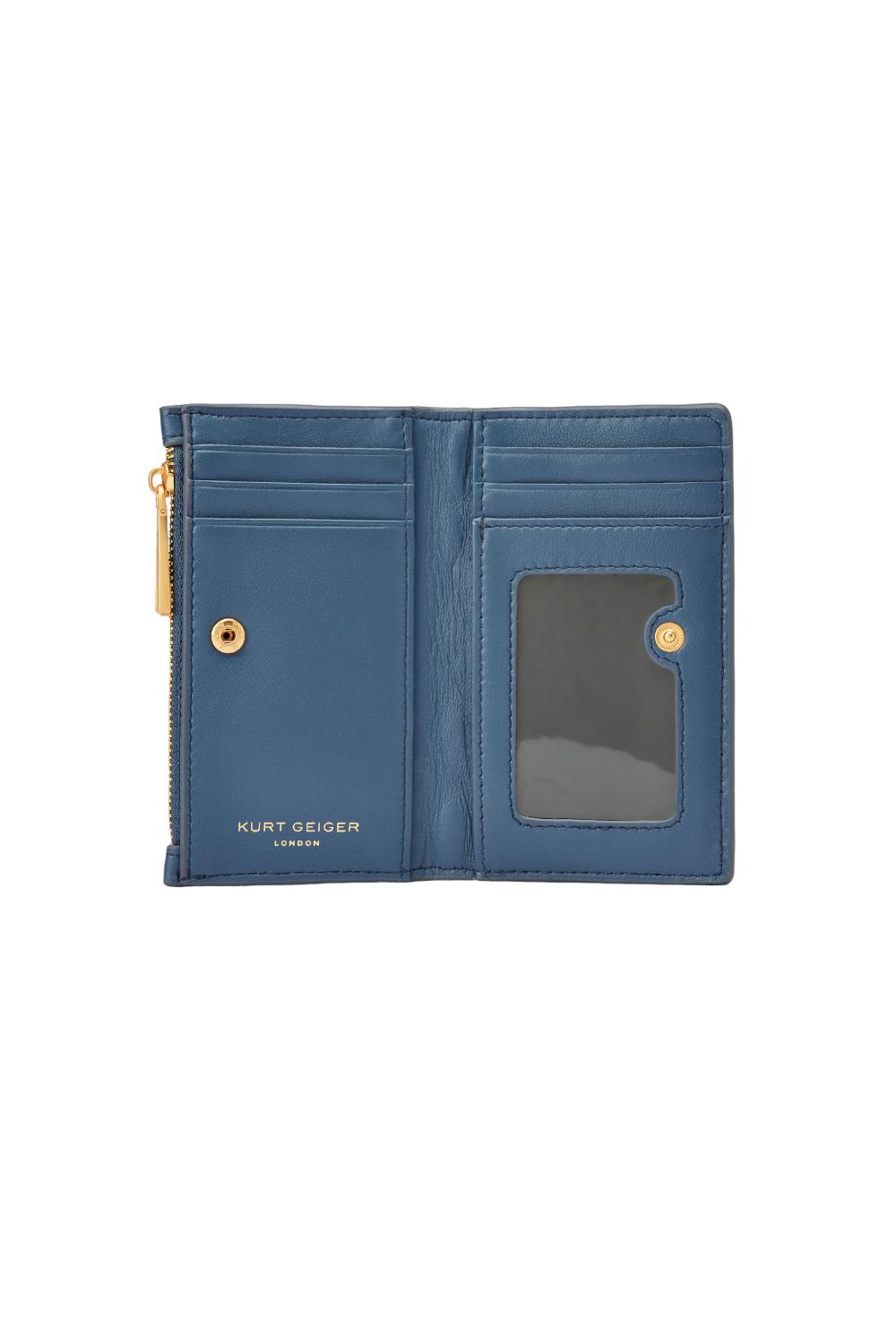 Portafoglio Kensington Bifold in pelle <BR/> 4703989109 /BLUE Kurt Geiger London