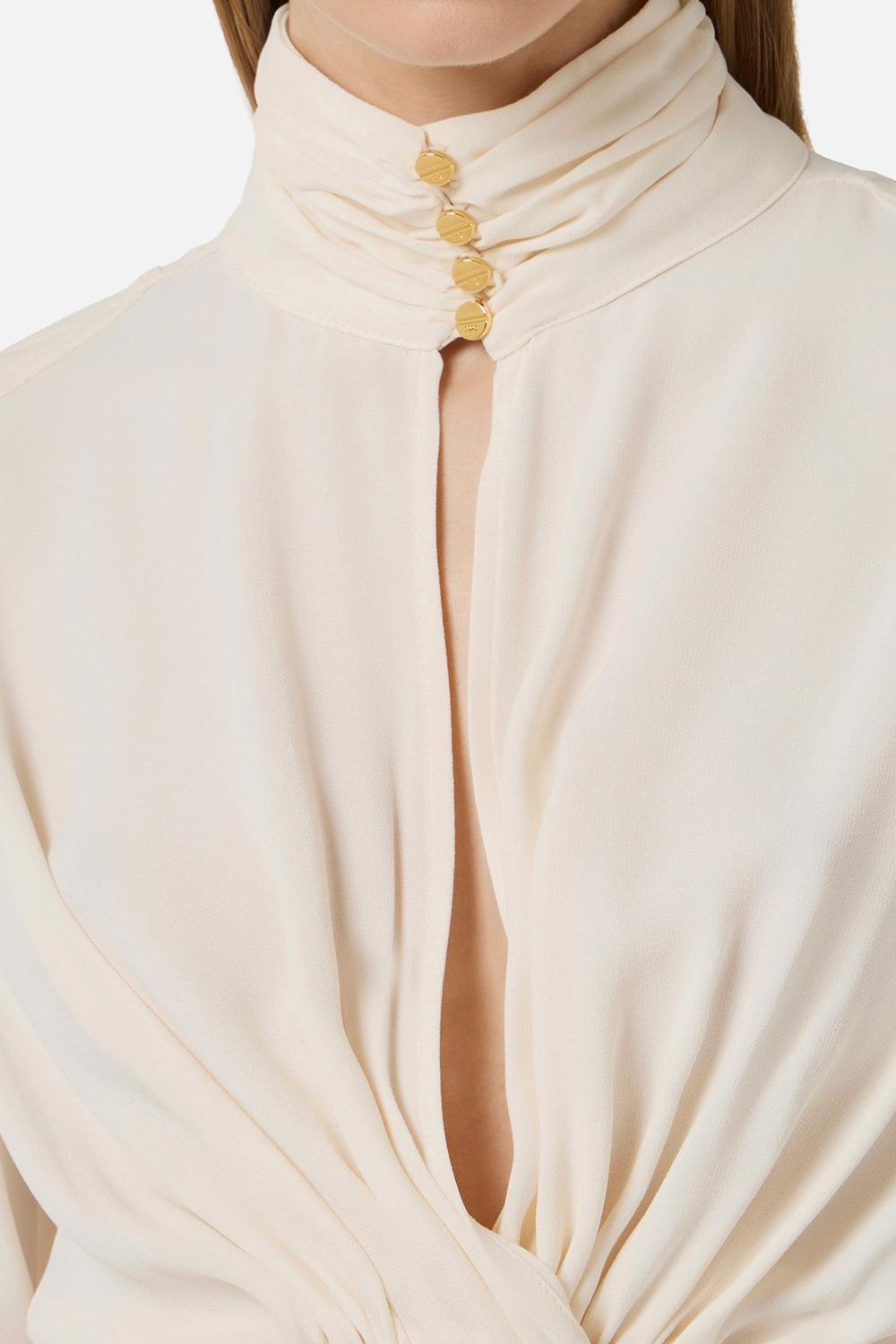 Blusa in georgette di viscosa con volant e fusciacca CA158 62E2193 Elisabetta Franchi