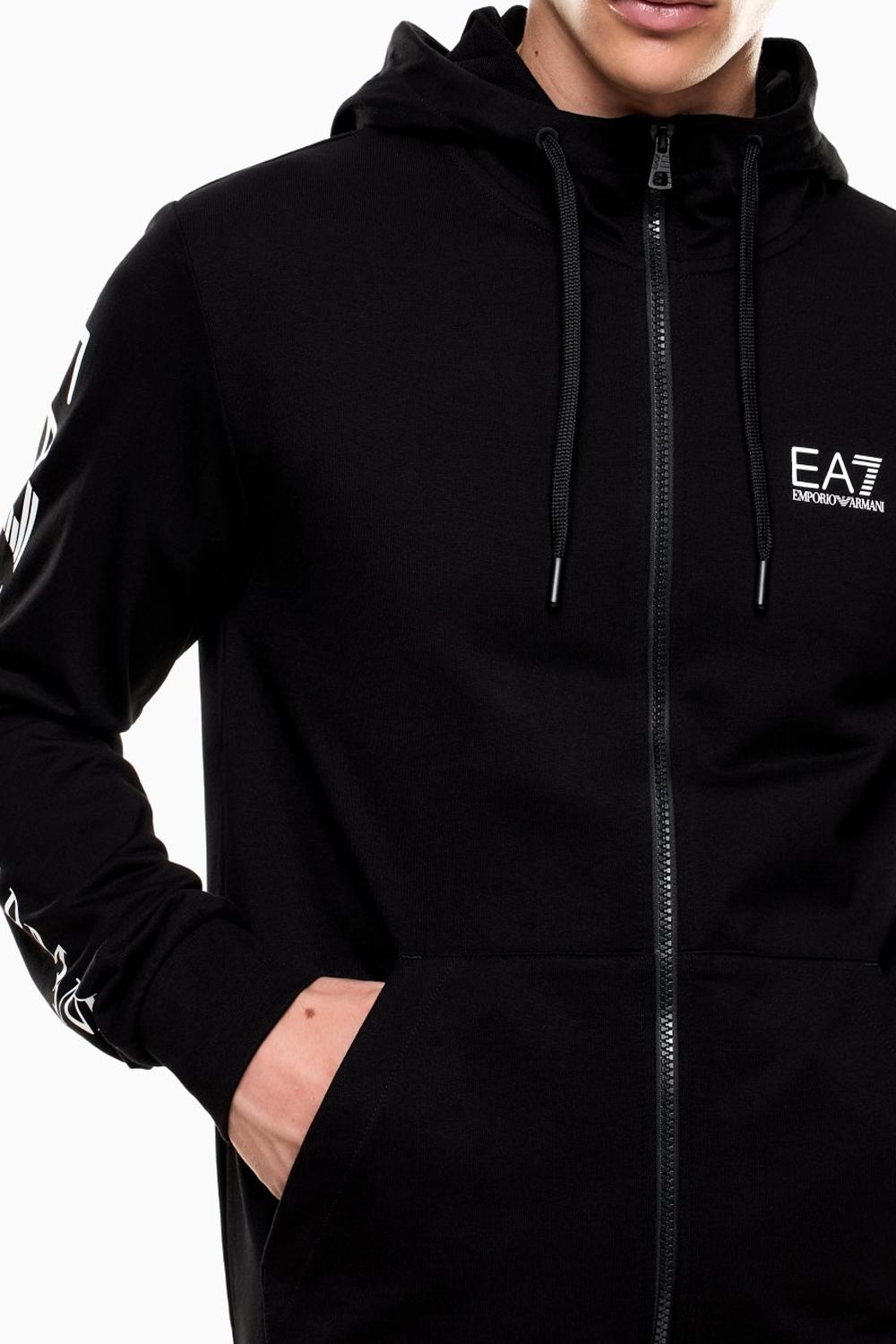 Felpa con cappuccio e zip Logo Series in cotone 7M000568 AF13512MC001 EA7 Emporio Armani