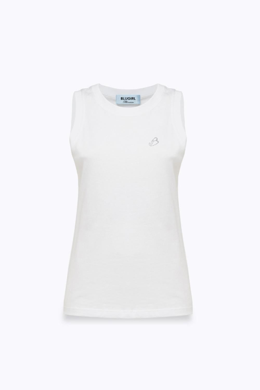 CANOTTA IN JERSEY CON LOGO RA6044 J384111111 Blugirl