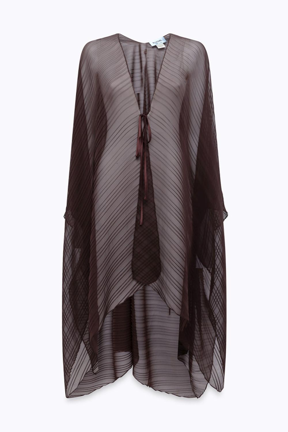 PONCHO MAXI IN GEORGETTE PLISSETTATO NA6013 T428990913 Blugirl